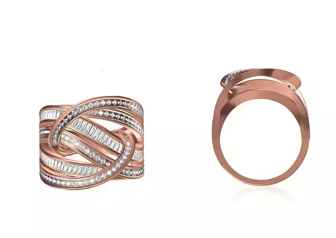 Women Wedding Engagement Ring STL OBJ FBX JCD Details