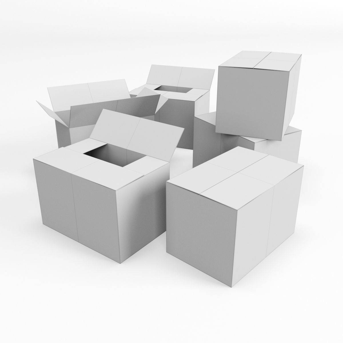 Cardboard Box 3D model_1