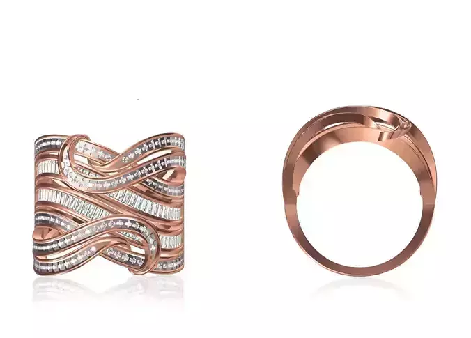 Women Wedding Engagement Ring STL OBJ FBX JCD Details