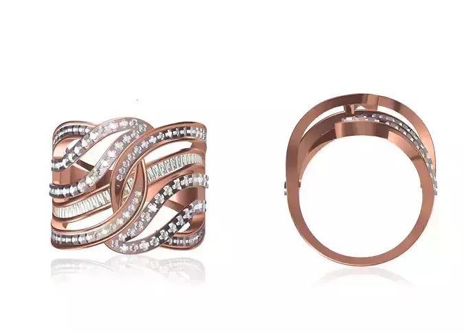 Women Wedding Engagement Ring STL OBJ FBX JCD Details