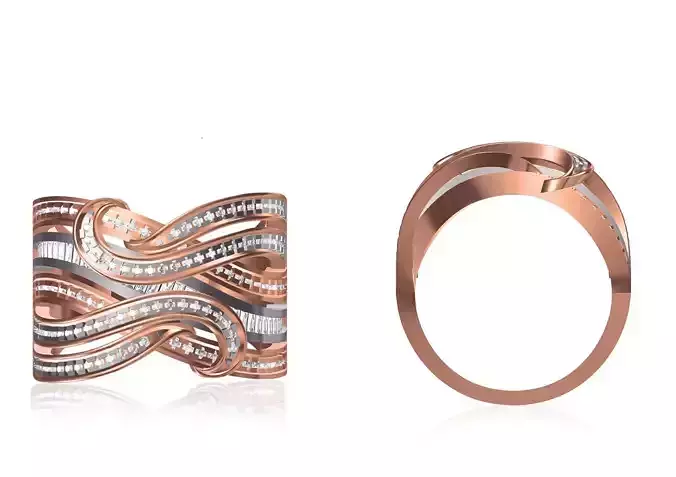 Women Wedding Engagement Ring STL OBJ FBX JCD Details