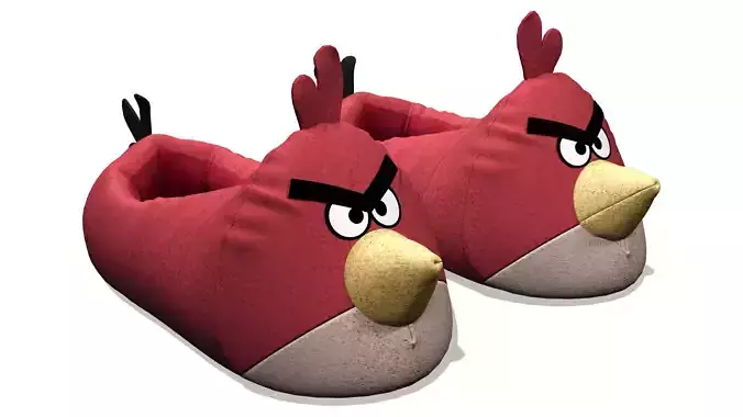 Red Bird Plush Soft Slippers