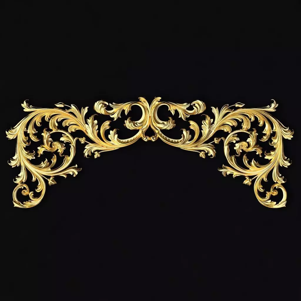 Central decor ornament for furniture 3D model_0