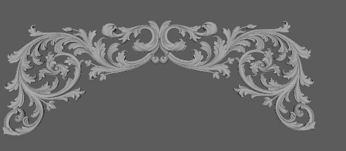 Central decor ornament for furniture 3D model_2