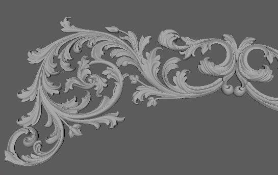 Central decor ornament for furniture 3D model_3