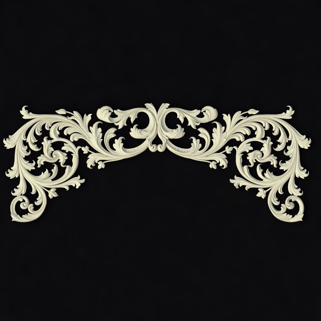 Central decor ornament for furniture 3D model_1