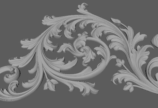 Central decor ornament for furniture 3D model_4