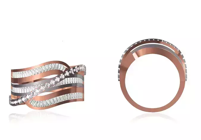 Women Wedding Engagement Ring STL OBJ FBX JCD Details