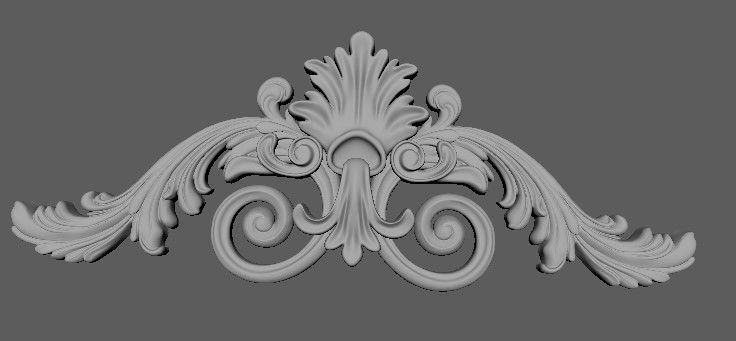 Central decor ornament for furniture 3D model_4