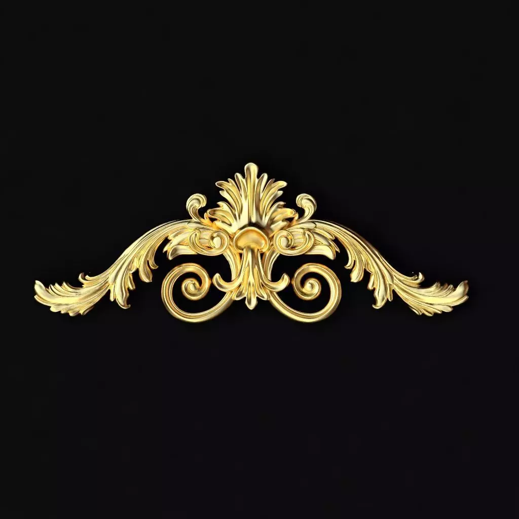 Central decor ornament for furniture 3D model_0