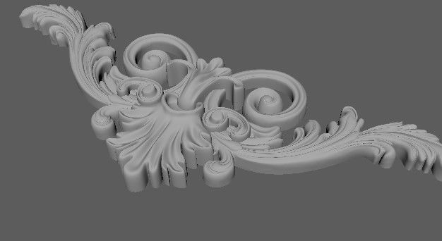 Central decor ornament for furniture 3D model_2