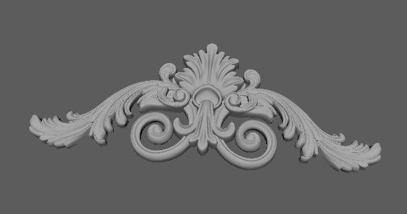 Central decor ornament for furniture 3D model_3