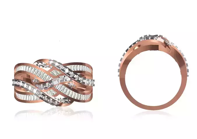 Women Wedding Engagement Ring STL OBJ FBX JCD Details