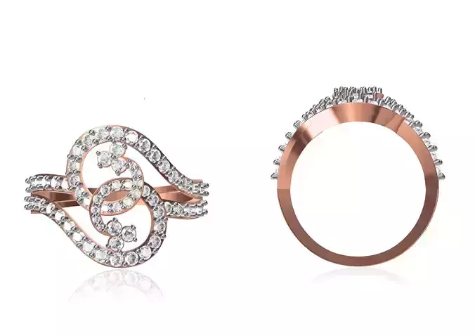 Women Wedding Engagement Ring STL OBJ FBX JCD Details