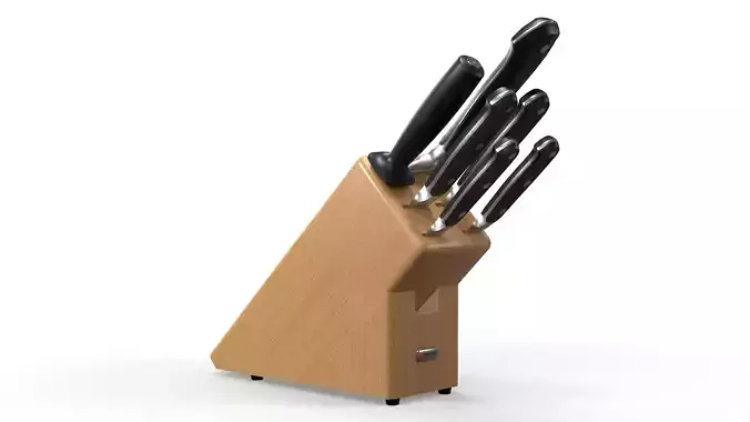 Wusthof Classic 6pc Knife Block Set 3D model