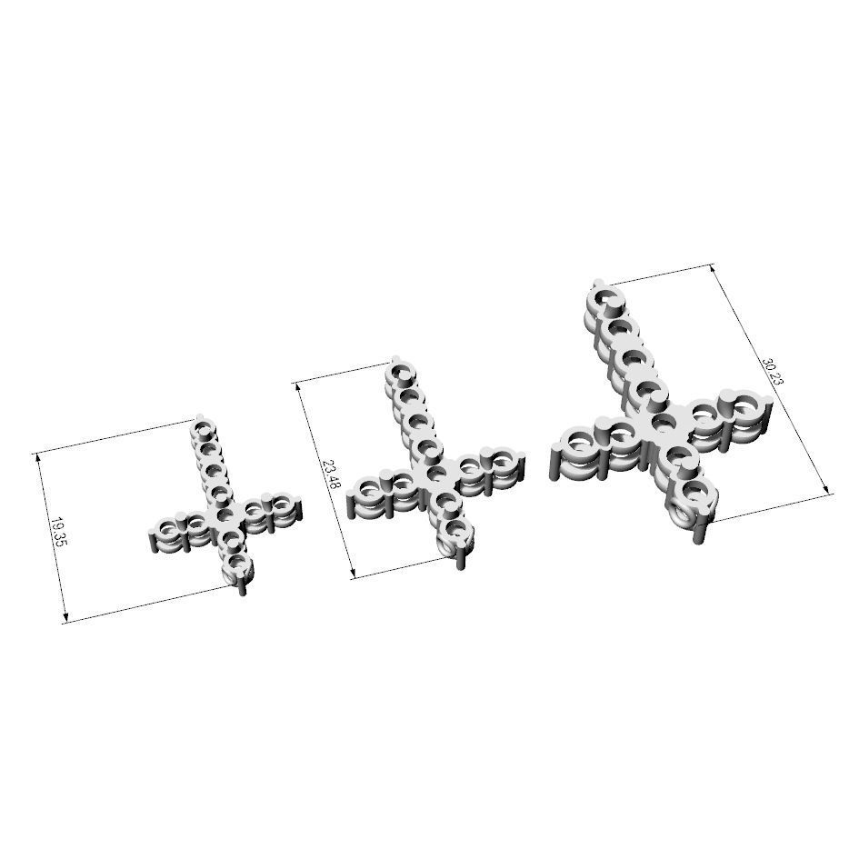 Cross pendants Graff  for diamonds 3D print model_5