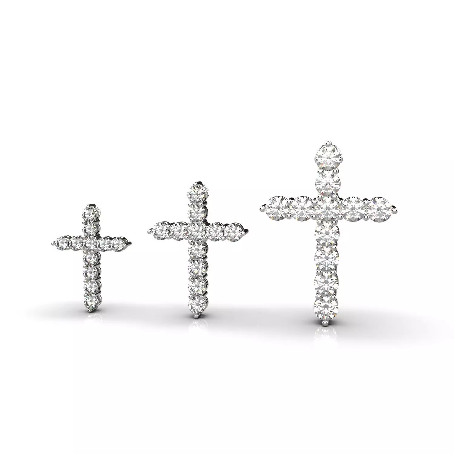 Cross pendants Graff  for diamonds 3D print model_0