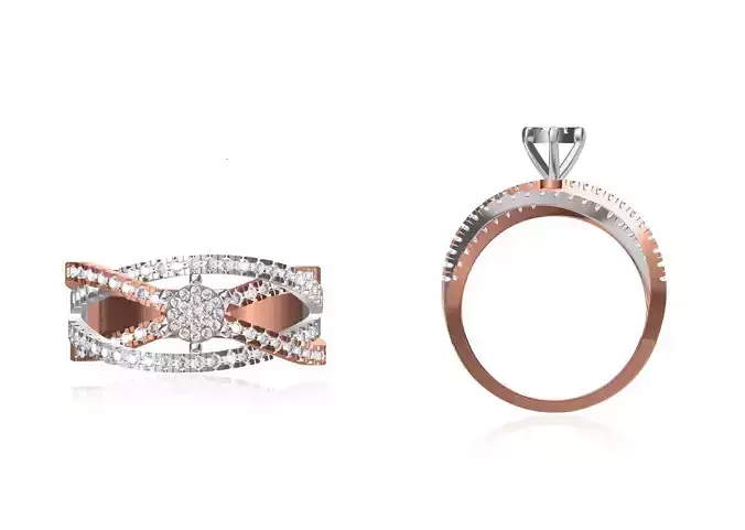 Women Wedding Engagement Ring STL OBJ FBX JCD Details