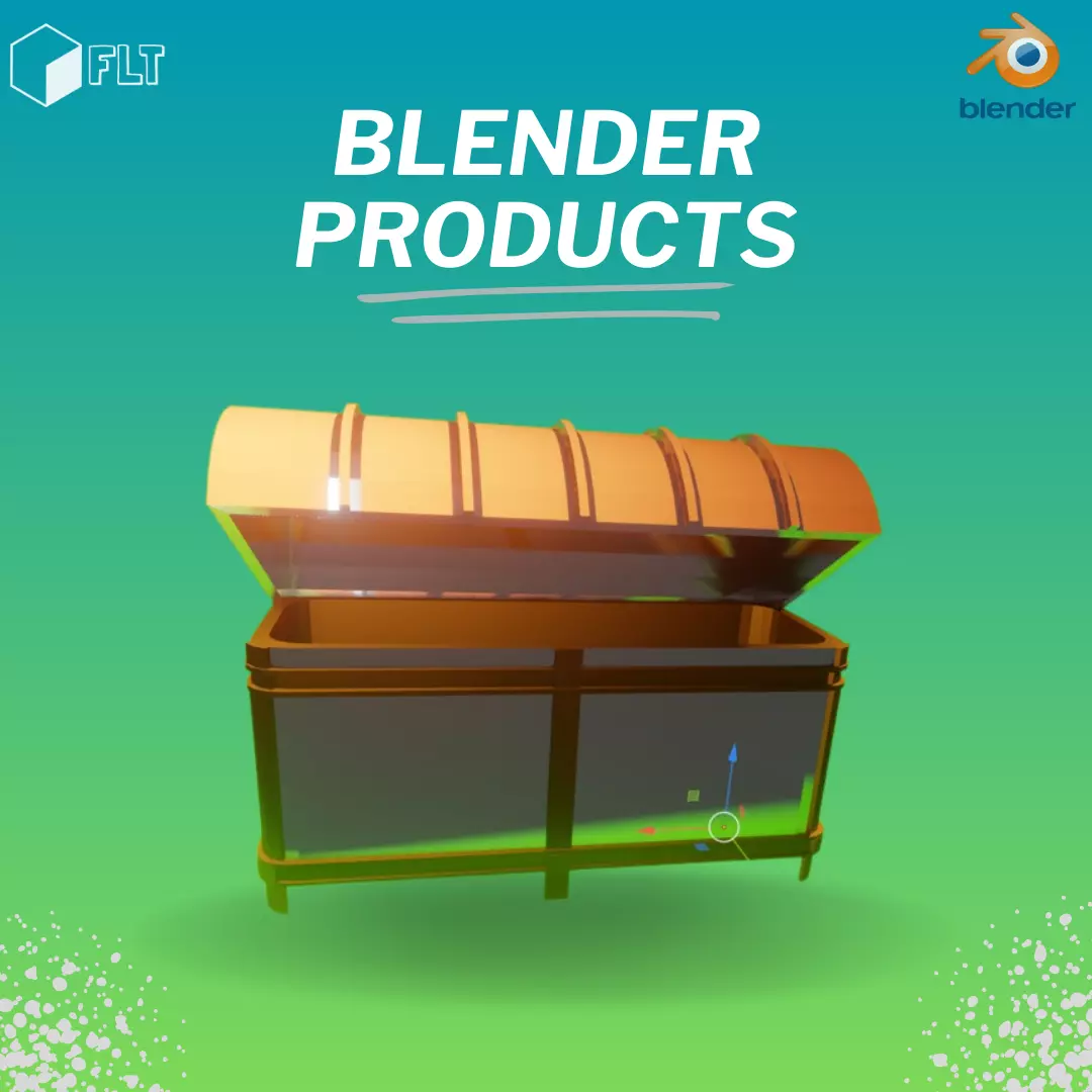 Treasure or Trunk Low-poly 3D model_0