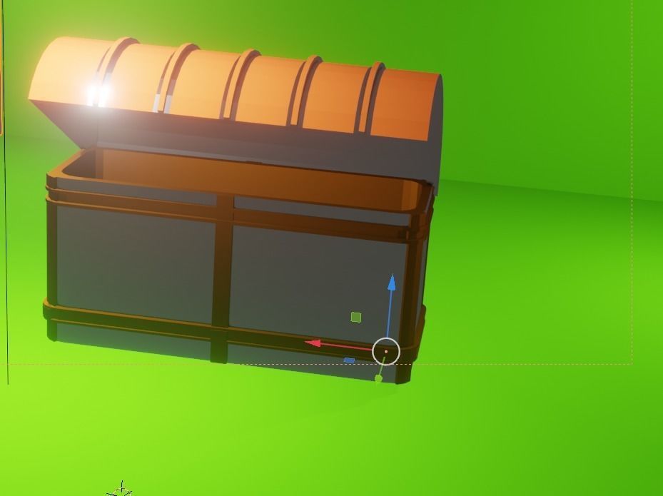 Treasure or Trunk Low-poly 3D model_1