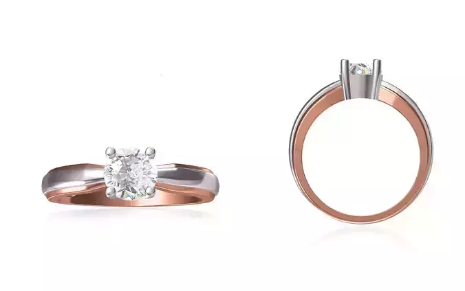 Women Wedding Engagement Ring STL OBJ FBX JCD Details