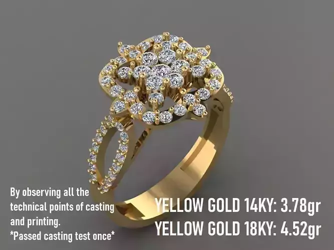 Halo Flower Engagement Ring 13 -