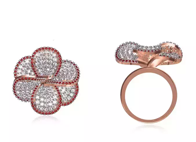 Women Wedding Engagement Ring STL OBJ FBX JCD Details