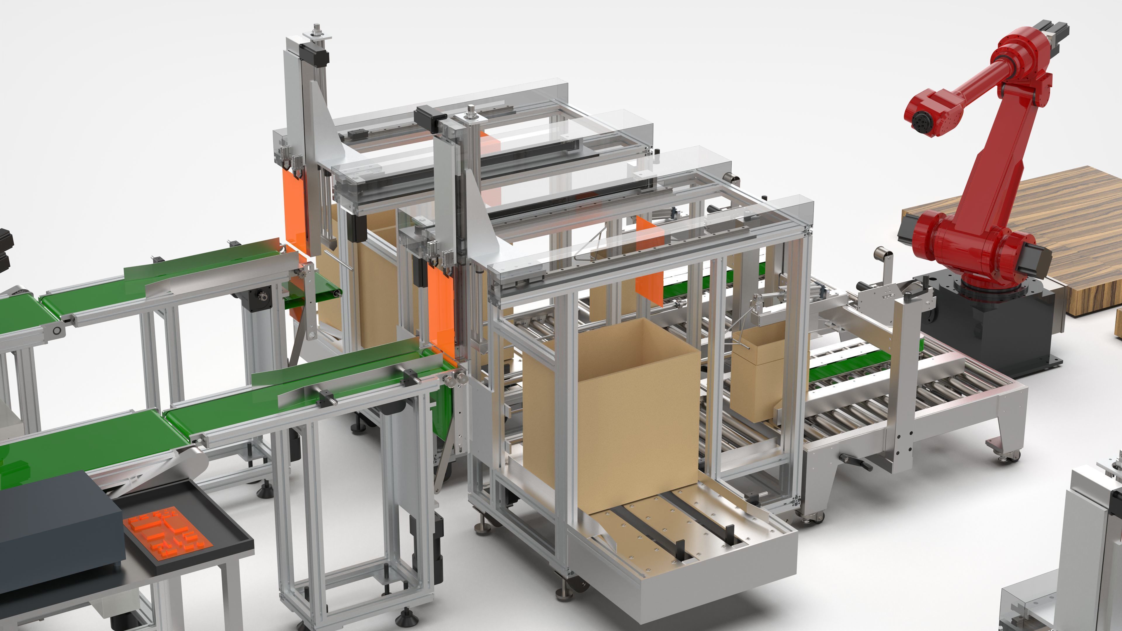 Automatic Packaging Sorting and Stacking Line 3D model | CGTrader
