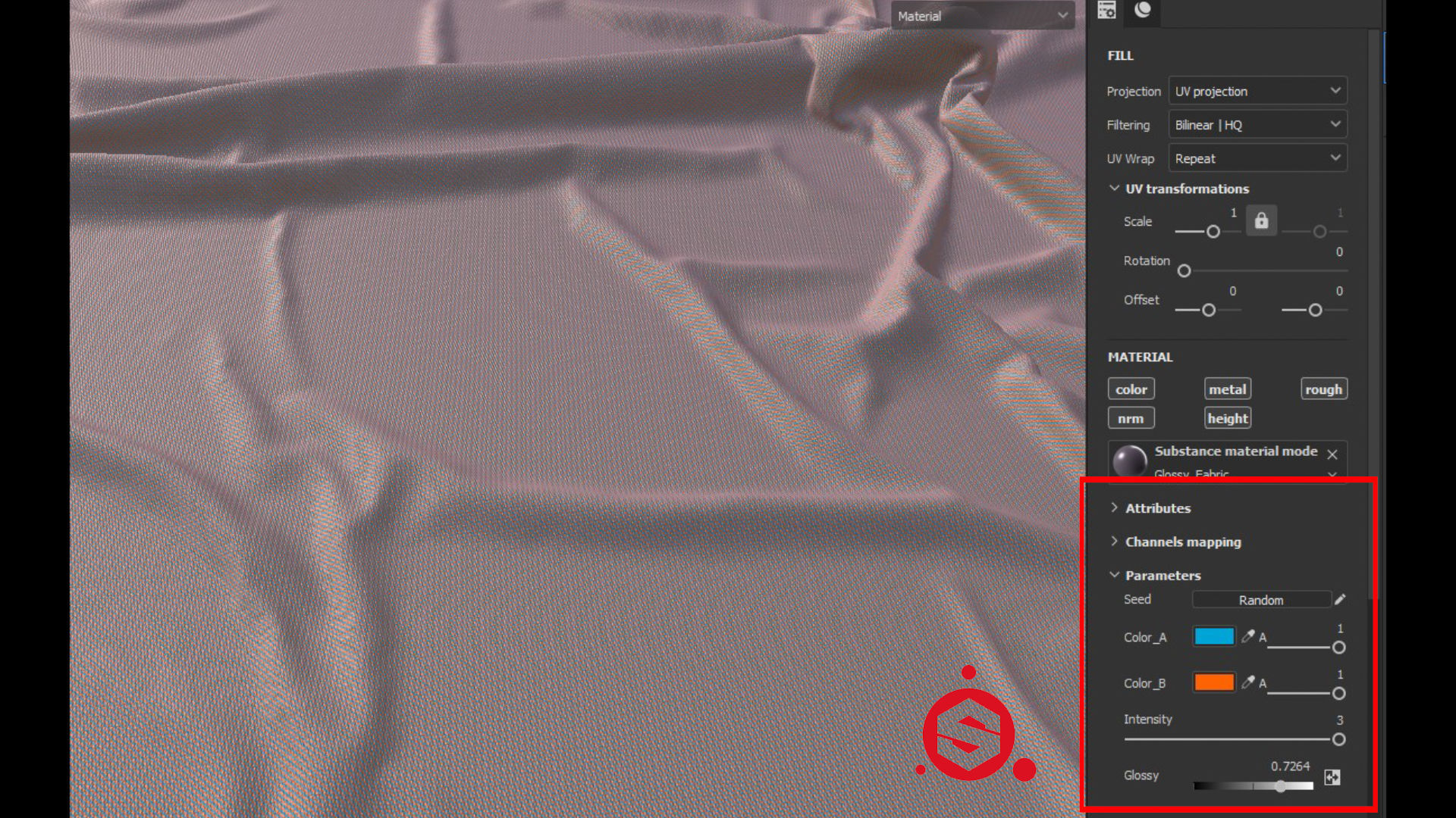 Glossy Fabric Material Texture_4