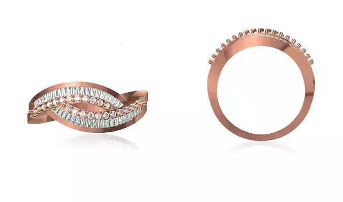 Women Wedding Engagement Ring STL OBJ FBX JCD Details