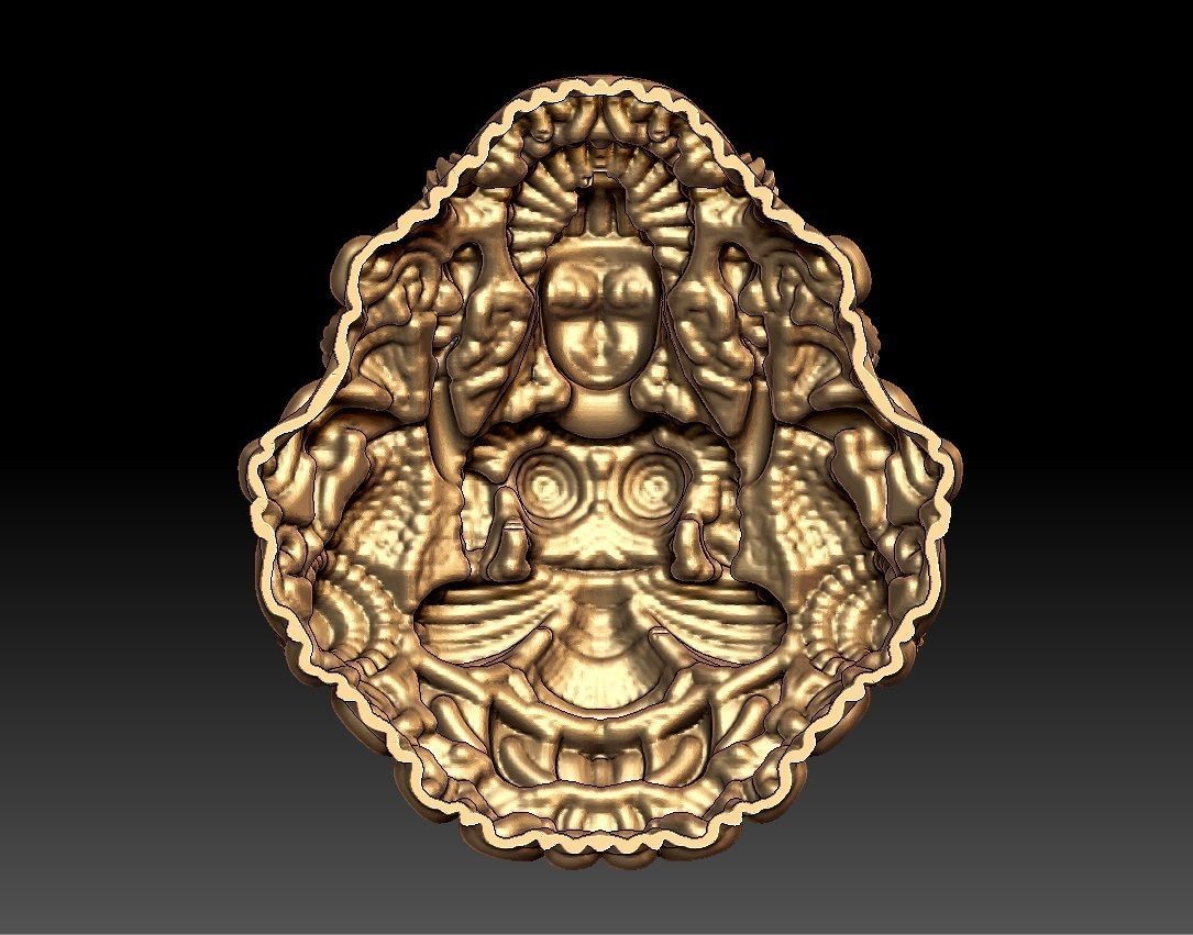 NAGASH LAKSHMI PENDENT 3D print model_2