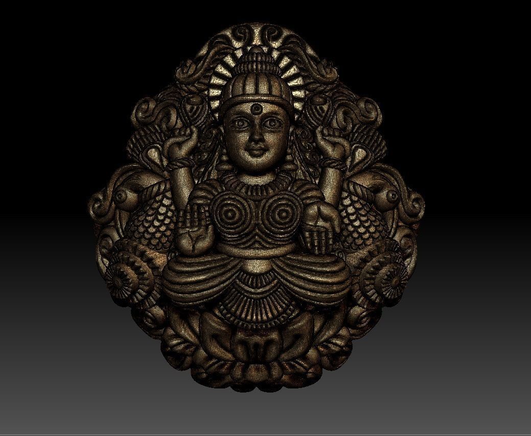 NAGASH LAKSHMI PENDENT 3D print model_4