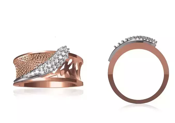 Women Wedding Engagement Ring STL OBJ FBX JCD Details