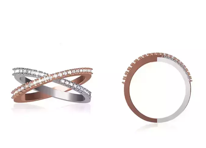 Women Wedding Engagement Ring STL OBJ FBX JCD Details