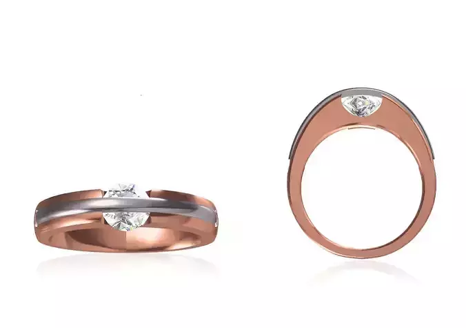 Women Wedding Engagement Ring STL OBJ FBX JCD Details