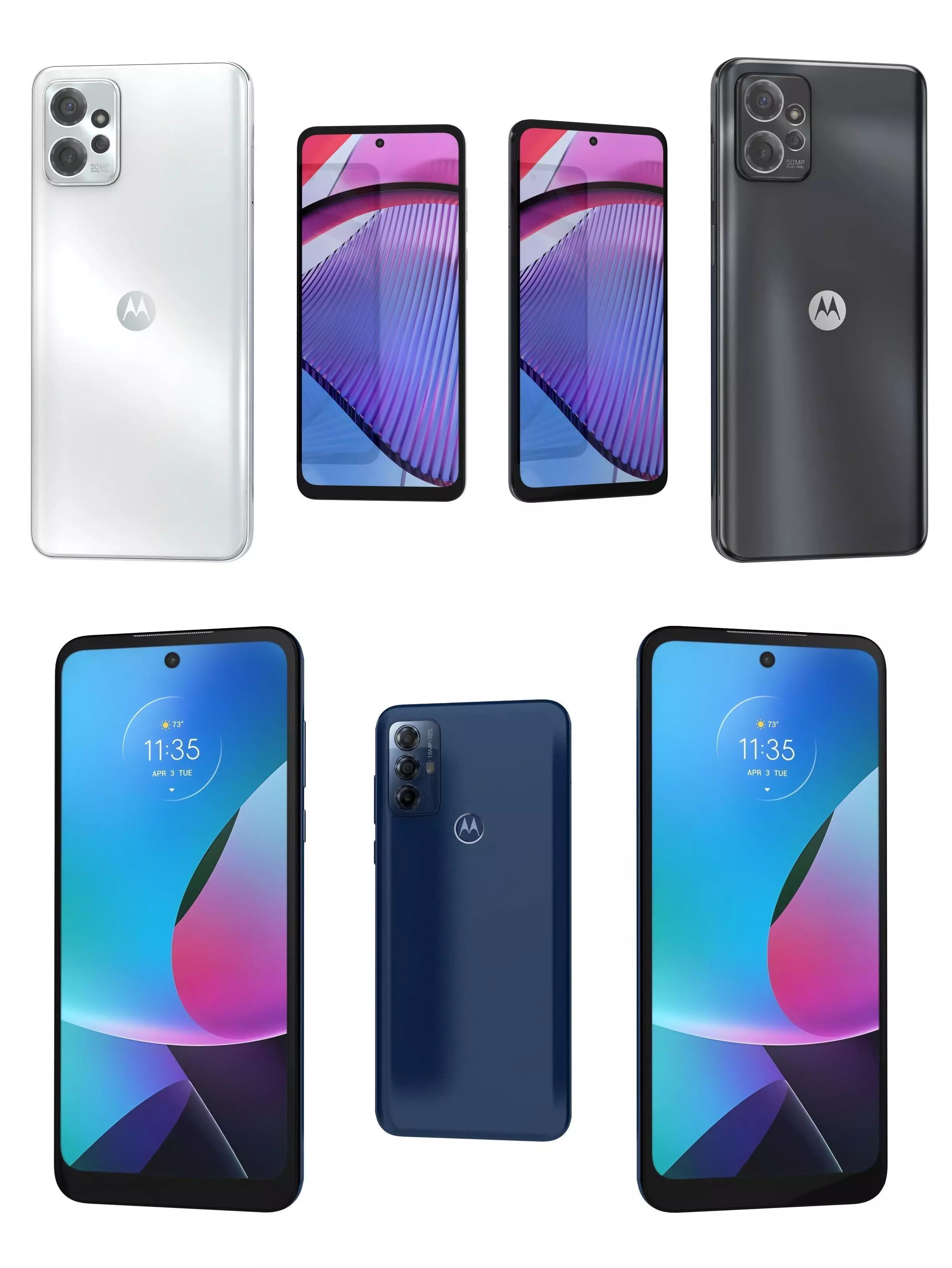 Motorola Moto G Play 2023 And G Power 5G Low-poly 3D model_0