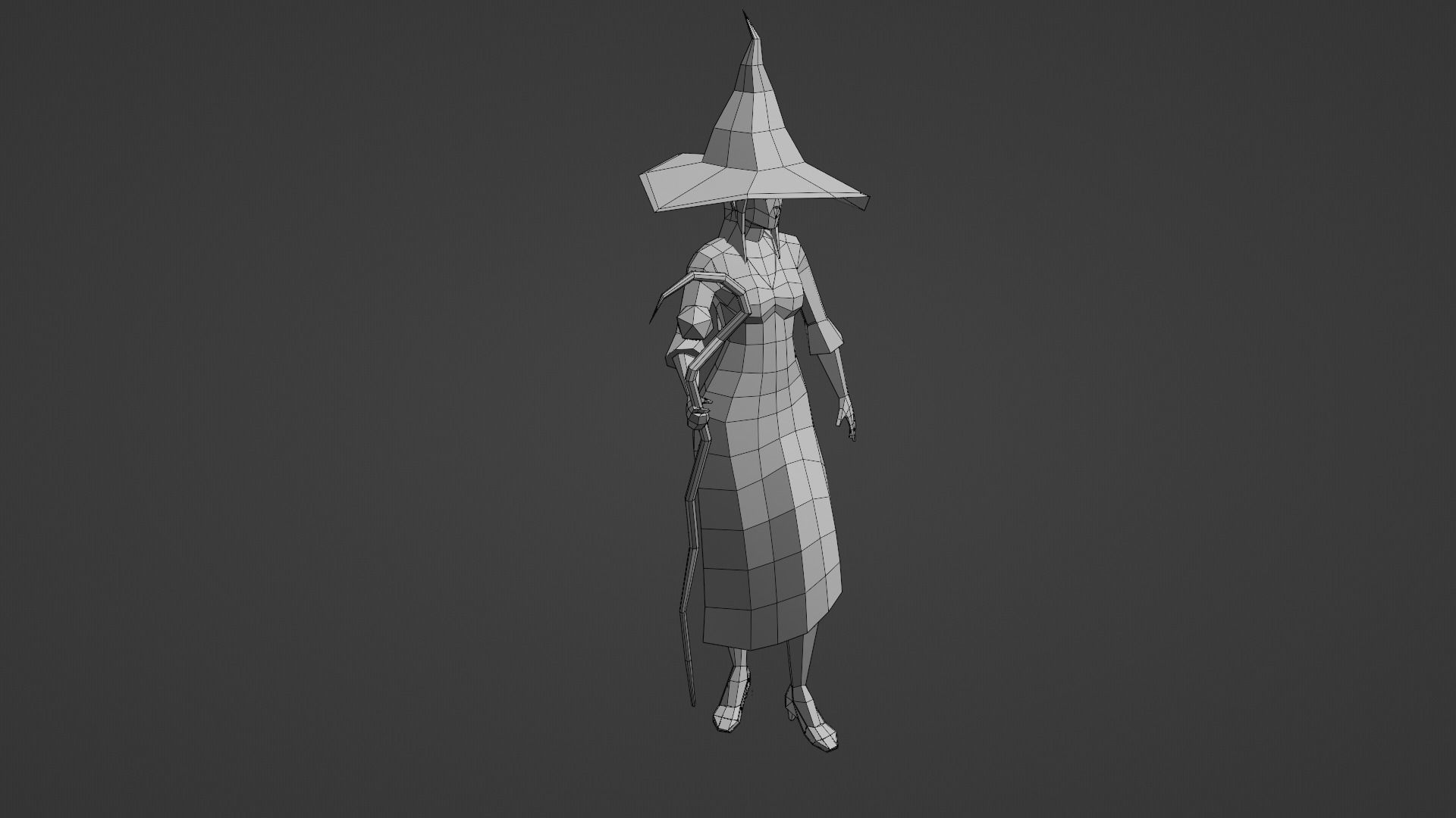 Witch Sorcerer  Enchantress  Gameready Rigged  Low-poly 3D model_6