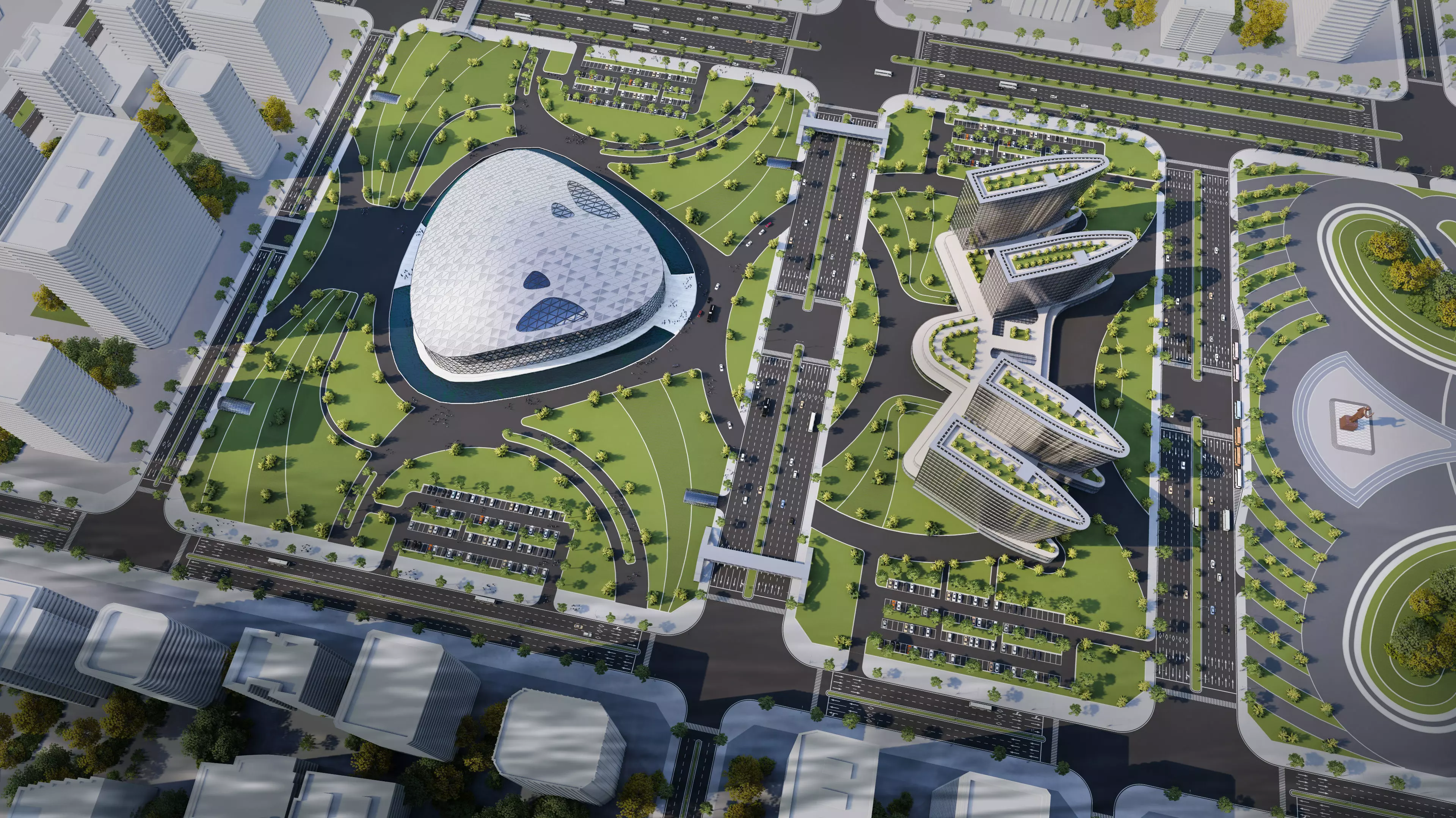 Administrative center building - Office building 3D model