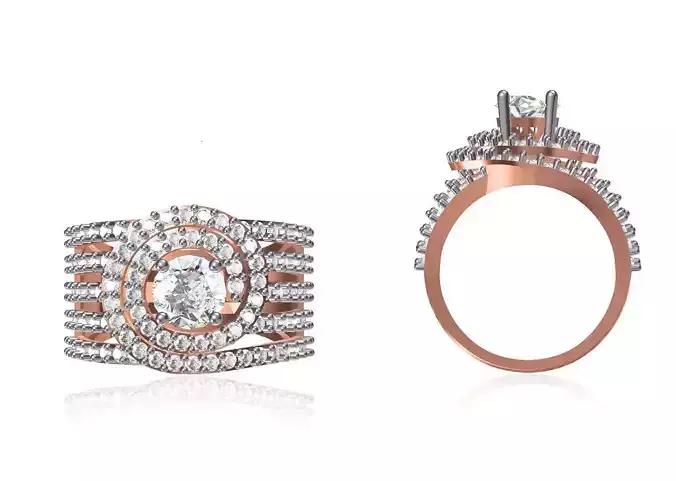 Women Wedding Engagement Ring STL OBJ FBX JCD Details