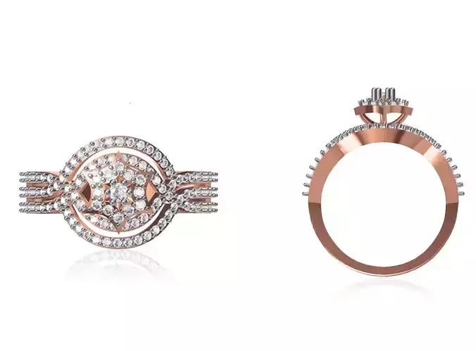 Women Wedding Engagement Ring STL OBJ FBX JCD Details