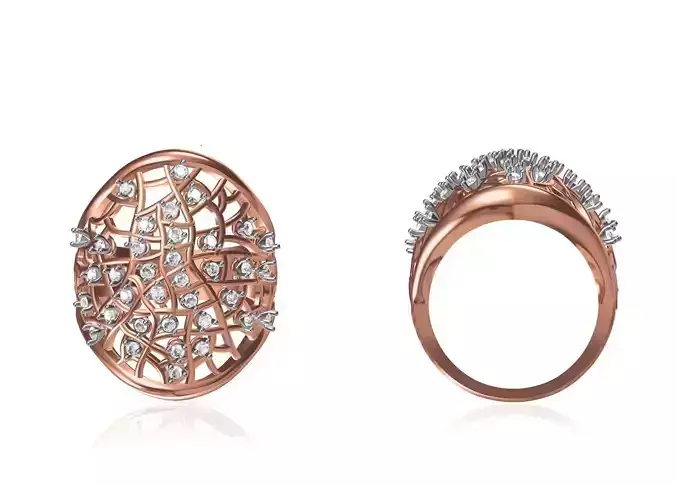 Women Wedding Engagement Ring STL OBJ FBX JCD Details