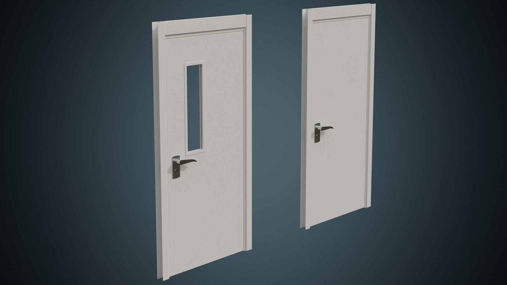 Hospital Door 2A Low-poly 3D model_4