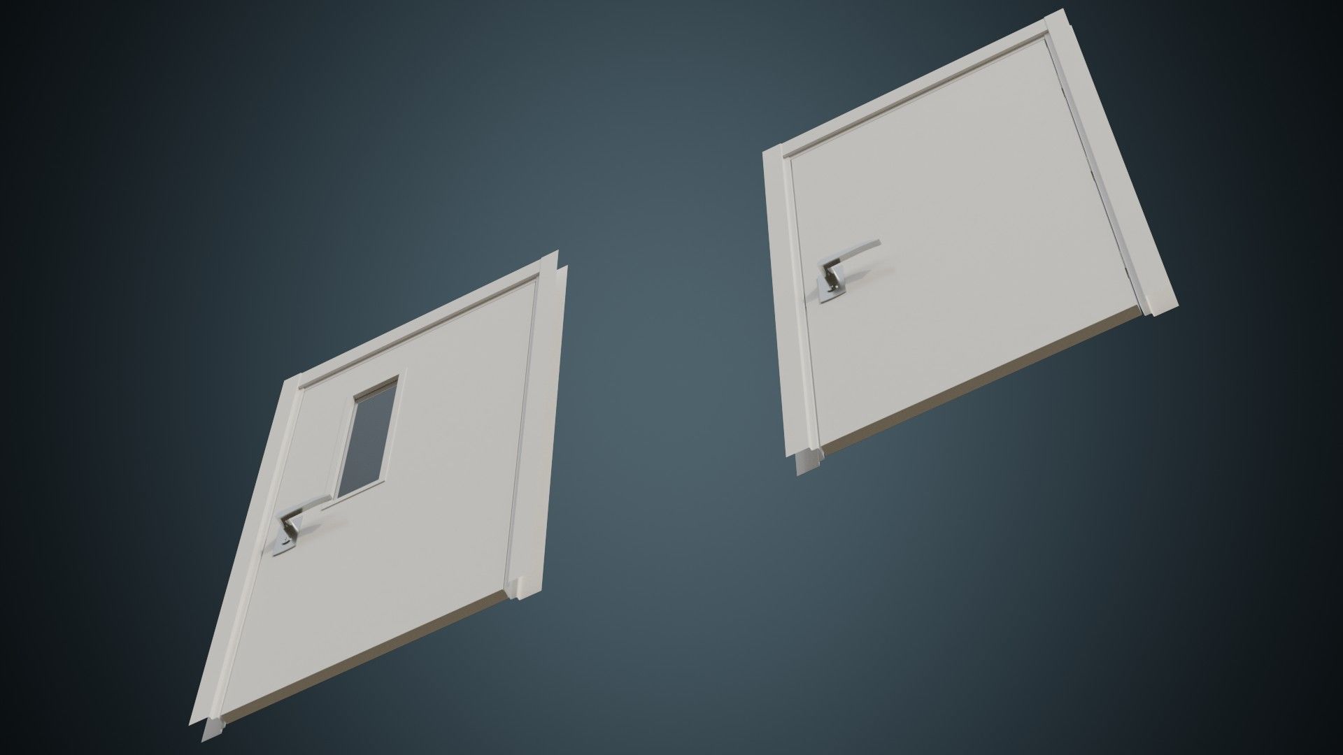 Hospital Door 2A Low-poly 3D model_7