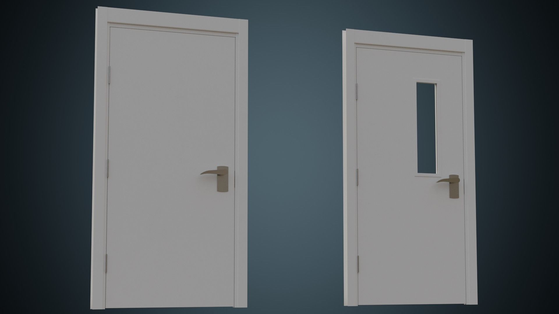 Hospital Door 2A Low-poly 3D model_6