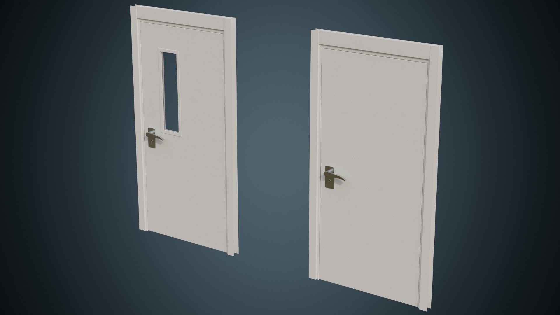 Hospital Door 2A Low-poly 3D model_3