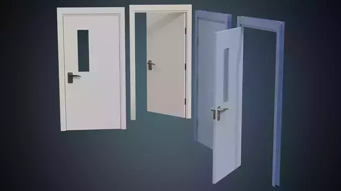 Hospital Door 2A Low-poly 3D model