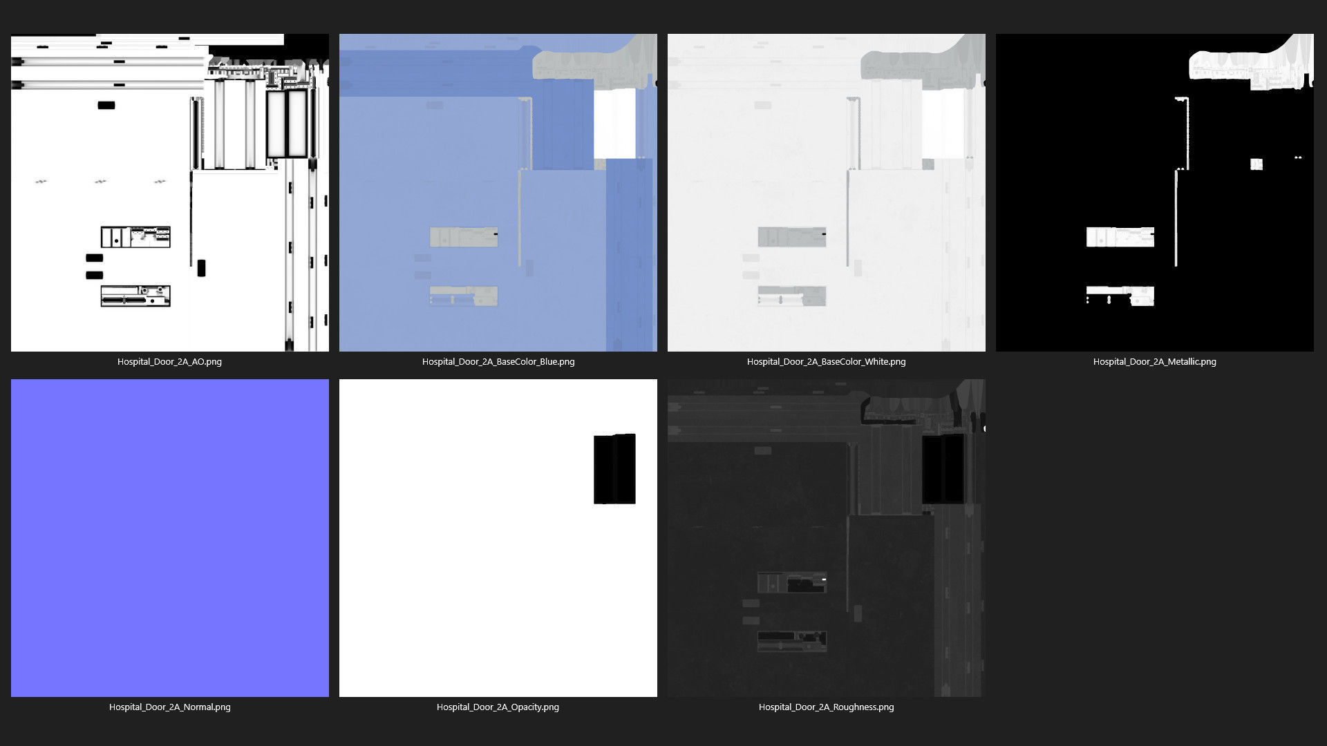 Hospital Door 2A Low-poly 3D model_12