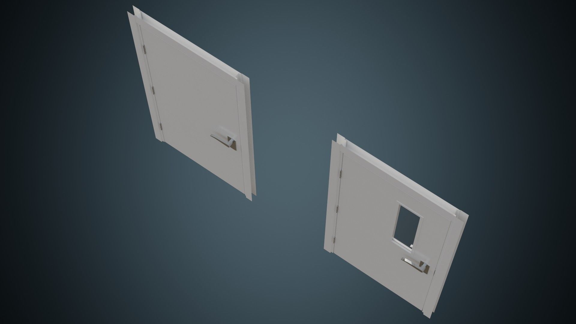 Hospital Door 2A Low-poly 3D model_5