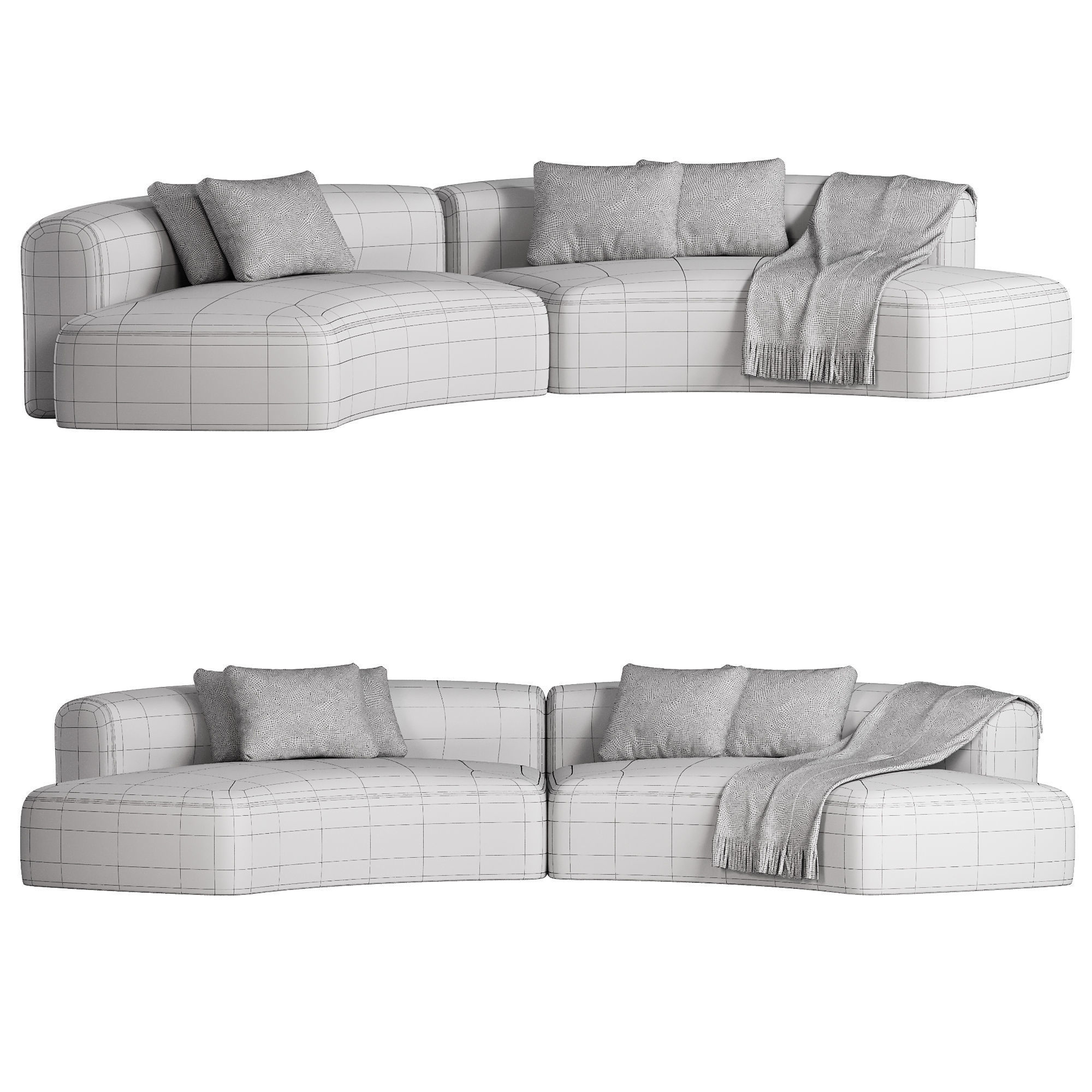 Cosy Curve Sofa 3D model_2