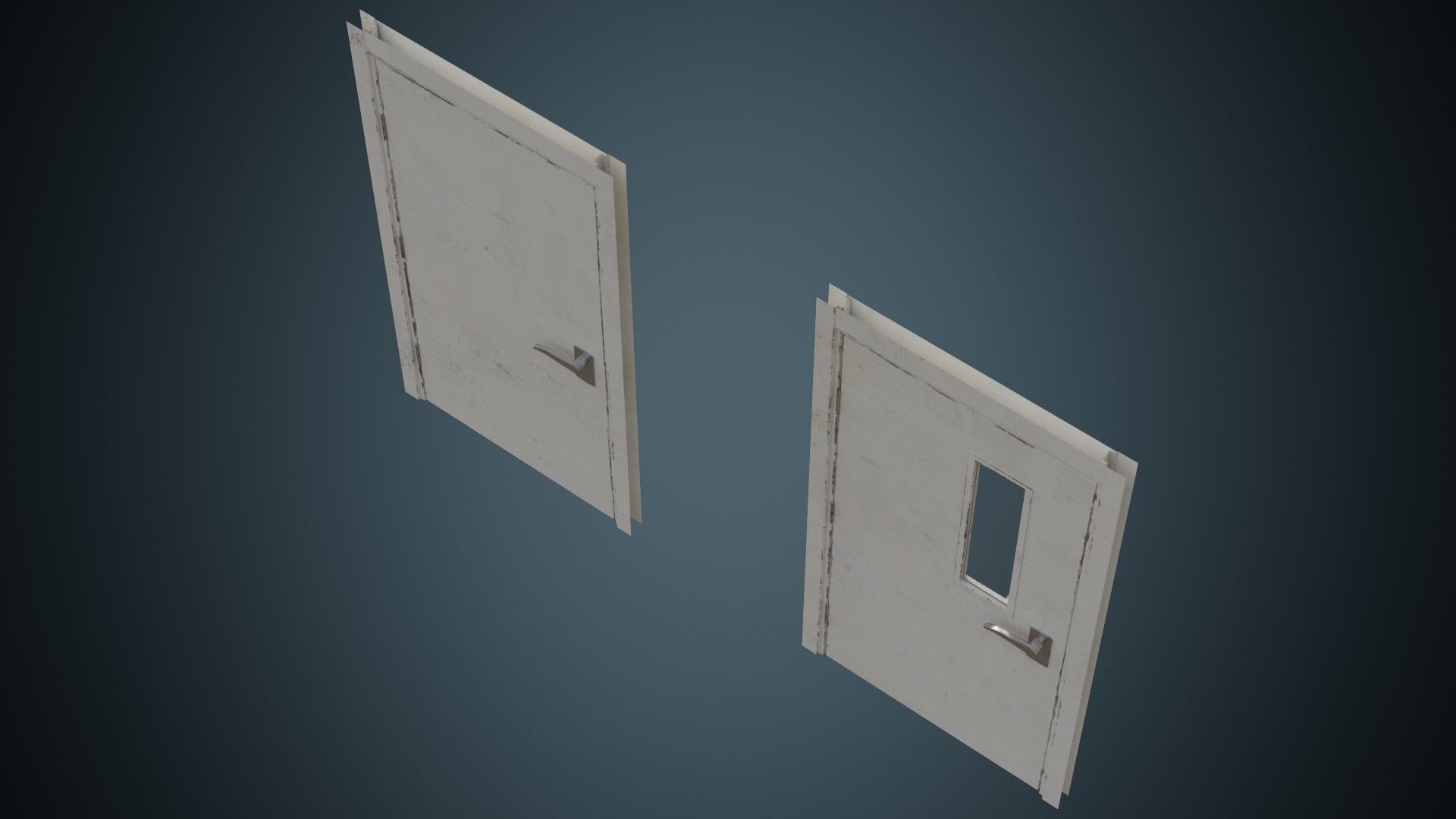 Hospital Door 2B Low-poly 3D model_5